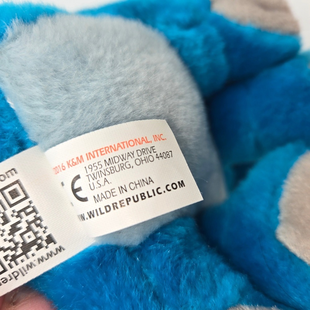 Wild Republic‎ Blue Triceratops Plush Dinosaur Stuffed Animal 2016 KM Intl - Picture 8 of 12
